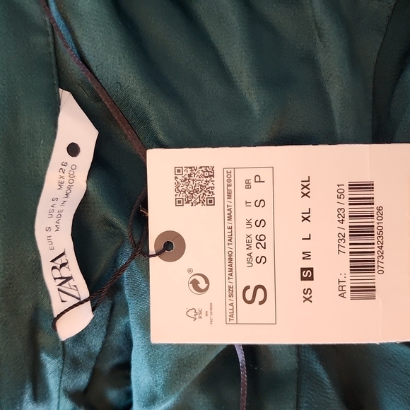 NWT Zara Long Green Shirt Dress, Size S - Picture 12 of 12